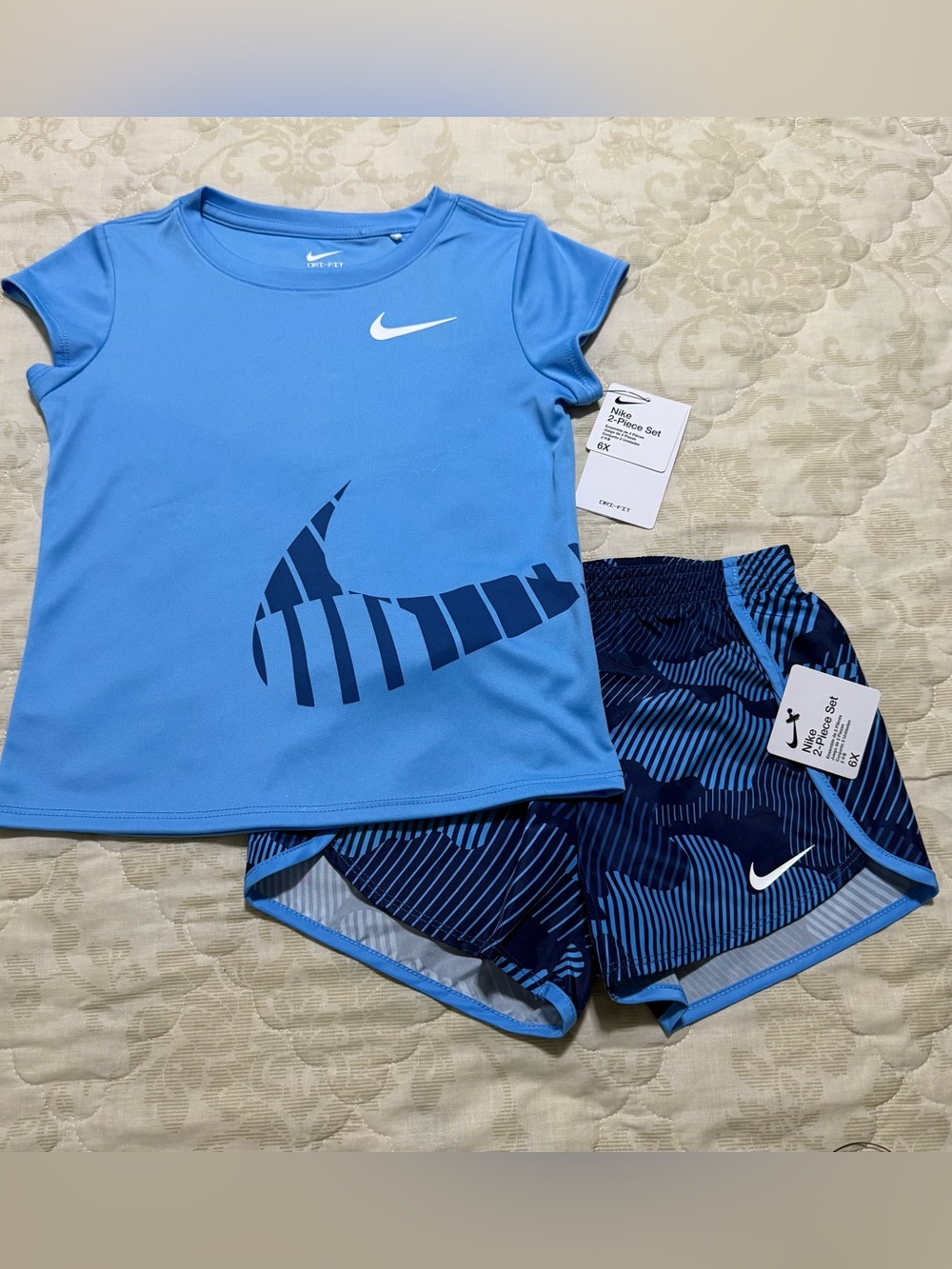 Nike Girls 2-Piece Outfit Set Top & Shorts Size 6X New